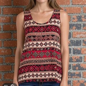 IZ Byer Tribal Print Tank Top